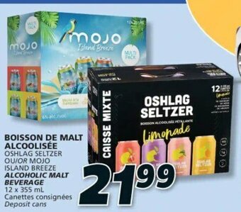 IGA BOISSON DE MALT ALCOOLISÉE OSHLAG SELTZER OR ISLAND BREEZE offer