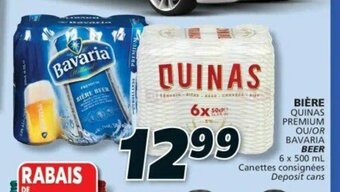 IGA BIÈRE QUINAS PREMIUM OR BAVARIA offer