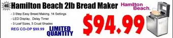 Hamilton Beach 2lb Bread Maker ,