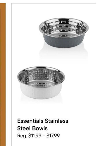 Petvalu Essentials Stainless Steel Bowls offer