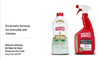 Petvalu Nature's Miracle All Stain & Odor Products For Cats offer