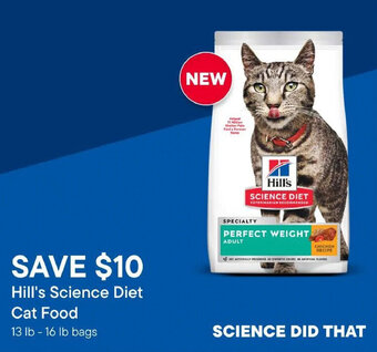 Petvalu Hill's Science Diet Cat Food 13 lb - 16 lb bags offer