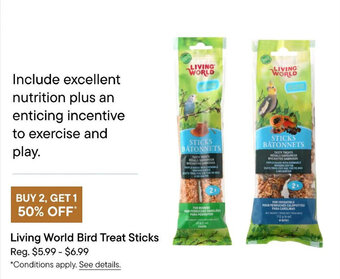 Petvalu Living World Bird Treat Sticks offer