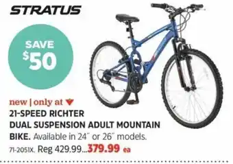 Canadian Tire 21-SPEED RICHTER DUAL SUSPENSION ADULT MOUNTAIN BIKE. offer