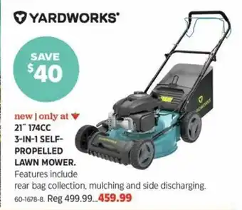 Canadian Tire 21" 174CC 3-IN-1 SELF PROPELLED LAWN MOWER. offer