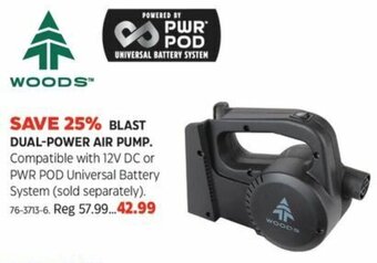 Canadian Tire BLAST DUAL-POWER AIR PUMP. Compatible with 12V DC or PWR POD Universal Battery System (sold separately). offer