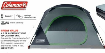 Canadian Tire 4, 6 OR 8-PERSON SKYDOME TENT, RAIN FLY ONLY. offer