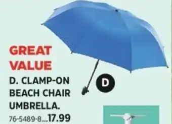 Canadian Tire CLAMP-ON BEACH CHAIR UMBRELLA. offer