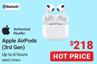 Visions Electronics Apple AirPods (3rd Gen) Up to 6 hours offer