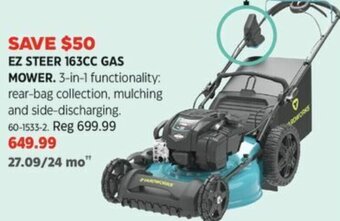 Canadian Tire Yardworks EZ STEER 163CC GAS MOWER offer