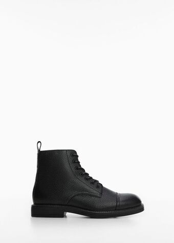 Mango Lace-up leather boots offer
