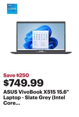 Best Buy Asus vivobook x515 15.6 laptop - slate grey (intel core i5-1135g7/1tb ssd/16gb ram/windows 11) offer