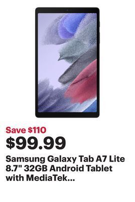 Best Buy Samsung galaxy tab a7 lite 8.7 32gb android tablet with mediatek mt8768t 8-core processor - dark grey offer