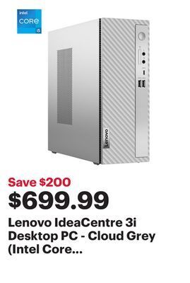 Best Buy Lenovo ideacentre 3i desktop pc - cloud grey (intel core i5-12400/512gb ssd/12gb ram/windows 11) offer