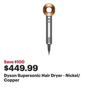 Best Buy Dyson supersonic hair dryer - nickel/copper offer