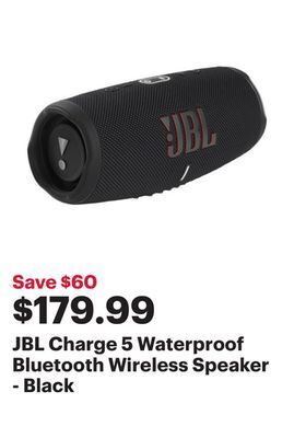 Best Buy Jbl charge 5 waterproof bluetooth wireless speaker - black offer