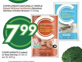 Sobeys COMPLIMENTS Cooked or Raw Shrimp 31-40 ct per lb 340 g offer