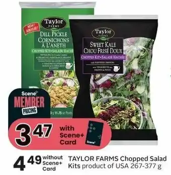 Sobeys TAYLOR FARMS chopped Salad kits 267-337g offer
