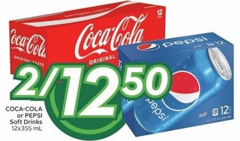Sobeys COCA-COLA or PEPSI Soft Drinks 12x355 mL offer