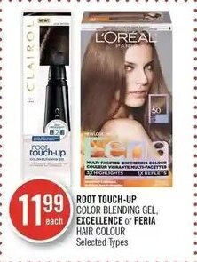Shoppers Drug Mart ROOT TOUCH-UP COLOR BLENDING GEL EXCELLENCE or FERIA HAIR COLOUR Selected Types offer