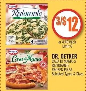 Shoppers Drug Mart DR. OETKER CASA DI MAMA or RISTORANTE FROZEN PIZZA offer