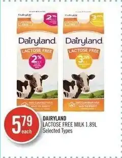Shoppers Drug Mart DAIRYLAND LACTOSE FREE MILK 1.89L Selected Types offer