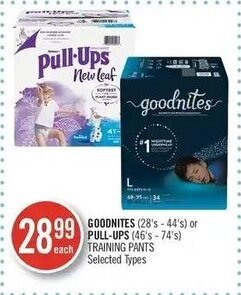 Shoppers Drug Mart GOODNITES (28's - 44's) or PULL-UPS (46's-74's) TRAINING PANTS offer