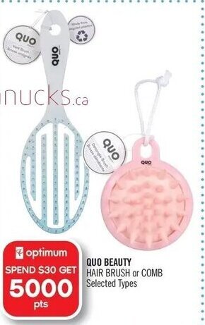 Shoppers Drug Mart QUO BEAUTY HAIR BRUSH or COMB offer