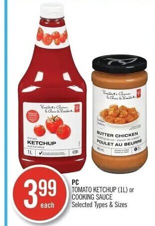 Shoppers Drug Mart PC TOMATO KETCHUP (1L) or COOKING SAUCE offer