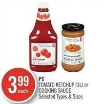 Shoppers Drug Mart PC TOMATO KETCHUP (1L) or COOKING SAUCE offer