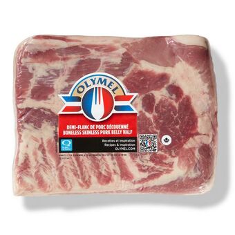 Mayrand Fresh boneless skinlesss pork belly half offer
