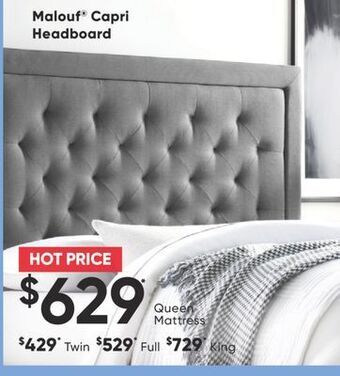 Sleep Country Malouf® capri headboard offer