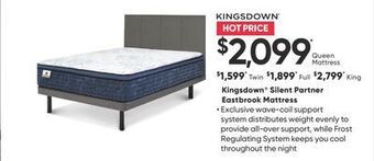 Sleep Country Kingsdown® silent partner eastbrook mattress offer