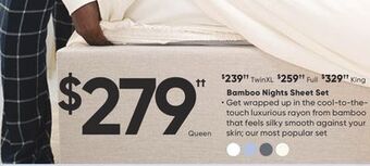 Sleep Country Bamboo nights sheet set offer