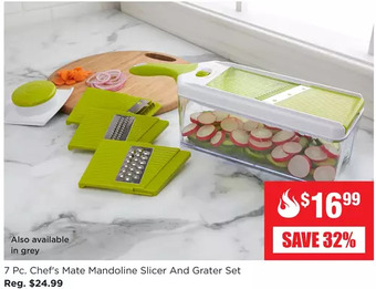 Kitchen Stuff Plus 7 pc. chef's mate mandoline slicer and grater set offer