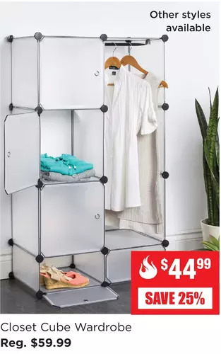 Kitchen Stuff Plus Closet cube wardrobe offer