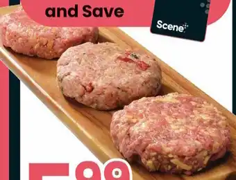 Sobeys The Medium Ground Beef Chuck Burger or Medium Ground Beef Chuck inclusion Burger various flavours offer