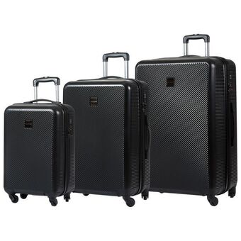 Champs iconic collection 3-piece hard side expandable luggage set - black