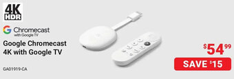 Visions Electronics Google Chromecast 4K with Google TV offer