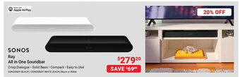 Visions Electronics SONOS Ray All in One Soundbar offer