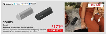 Visions Electronics SONOS Roam Portable Waterproof Smart Speaker offer