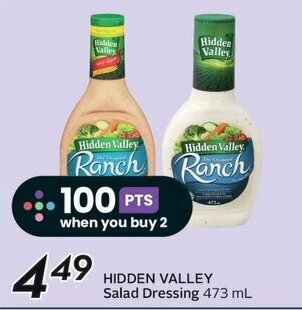Sobeys HIDDEN VALLEY Salad Dressing 473 mL offer
