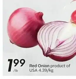 Sobeys Red Onion product of USA 4.39/kg offer