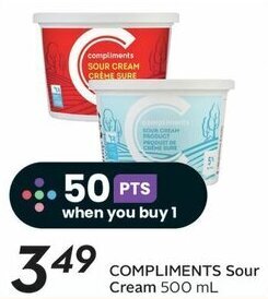 Sobeys COMPLIMENTS Sour Cream 500 mL offer