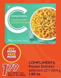 Sobeys COMPLIMENTS Frozen Entrées selected 227-284 g offer