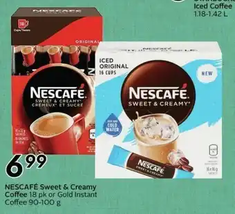 Sobeys NESCAFÉ Sweet & Creamy Coffee 18 pk or Gold Instant Coffee 90-100 g offer