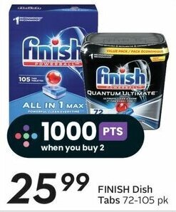 Sobeys FINISH Dish Tabs 72-105 pk offer