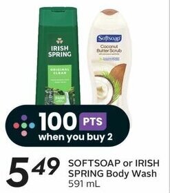 Sobeys SOFTSOAP or IRISH SPRING Body Wash 591 mL offer