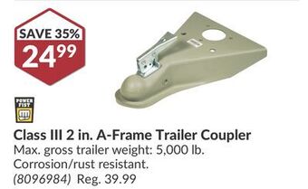 Princess Auto Class iii 2 in. a-frame trailer coupler offer
