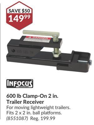Princess Auto 600 lb clamp-on 2 in. trailer receiver offer